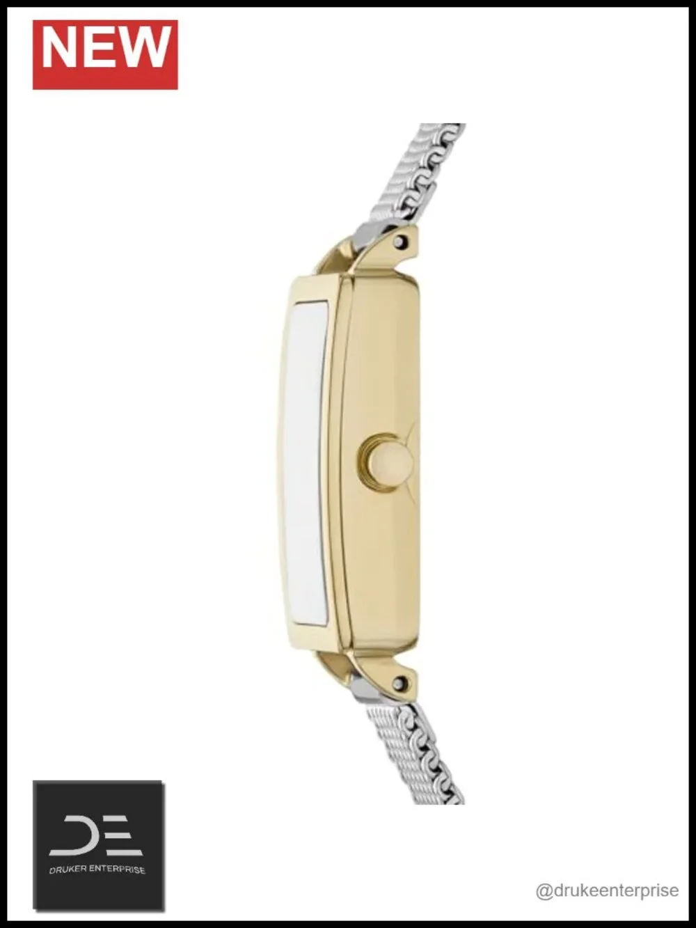 30mm Micro Rectangle Stainless Steel Quartz Wrist Watch